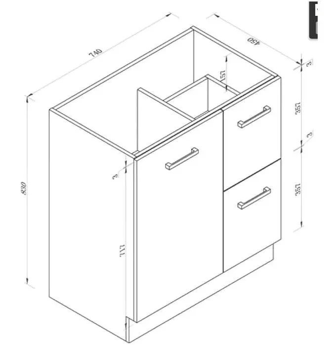 Accent Floor Standing Vanity 750mm - Image 2